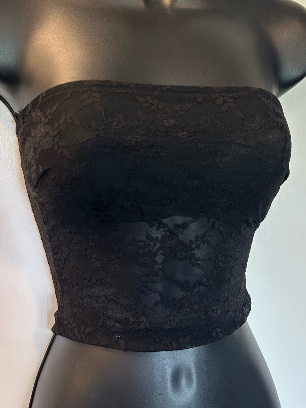 Edikted Black Lace Strapless Bandeau